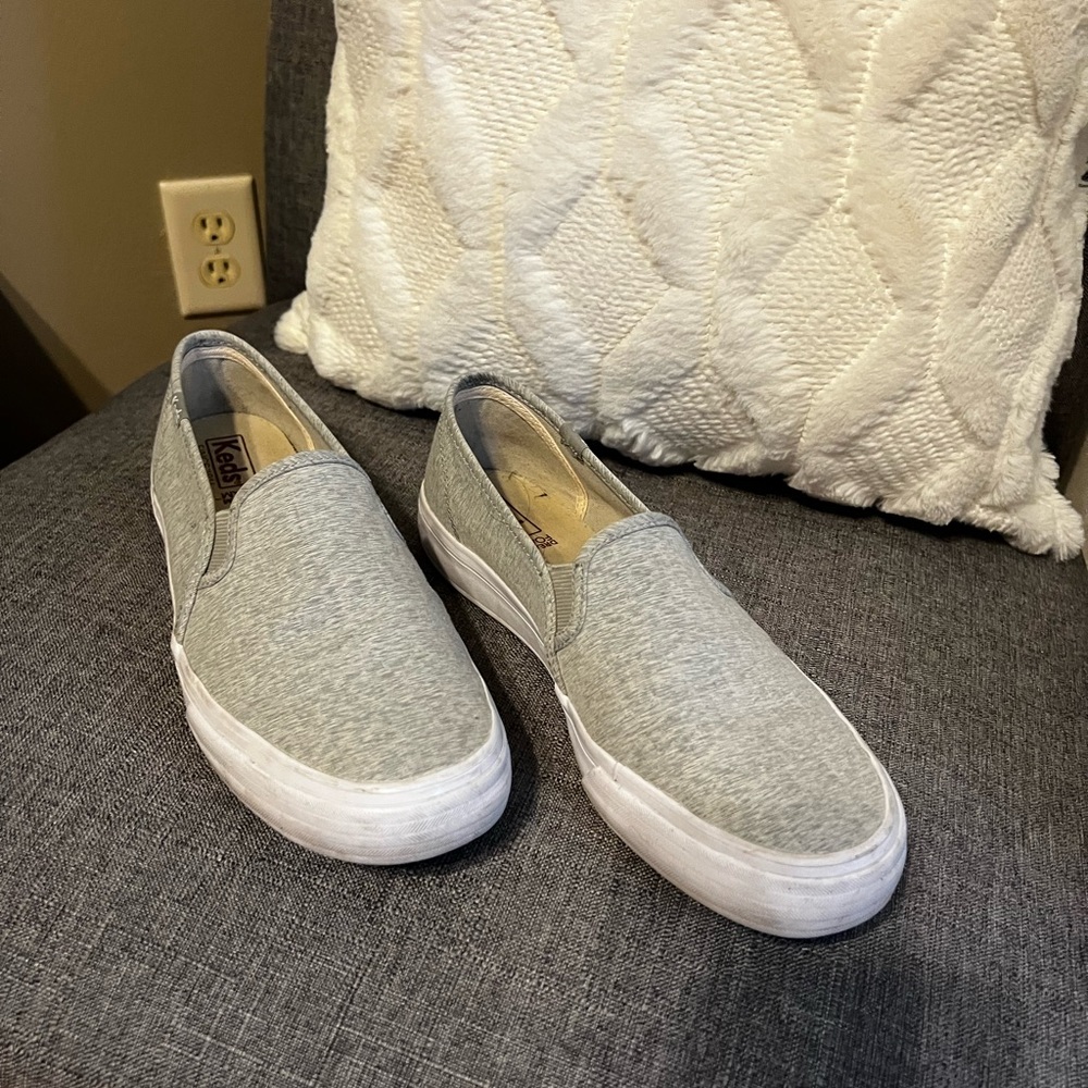 Keds canvas slip on in light heather grey